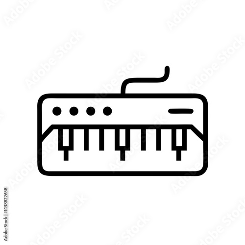 Keyboard Synthesizer Music Instrument Icon Design
