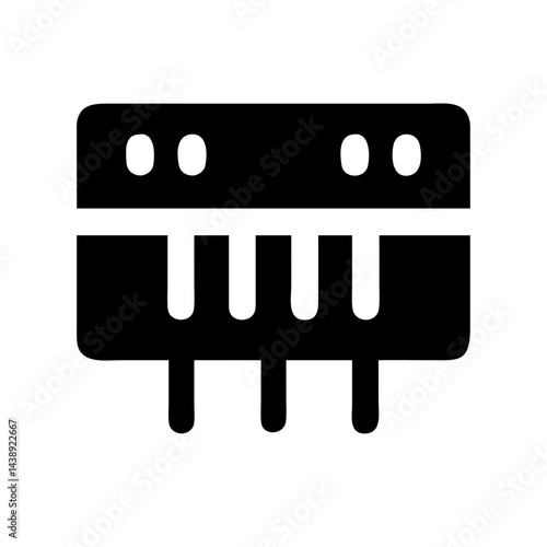 Keyboard Synthesizer Music Instrument Icon Design