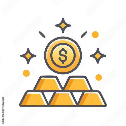 Money Gold Wealth Success Icon Design