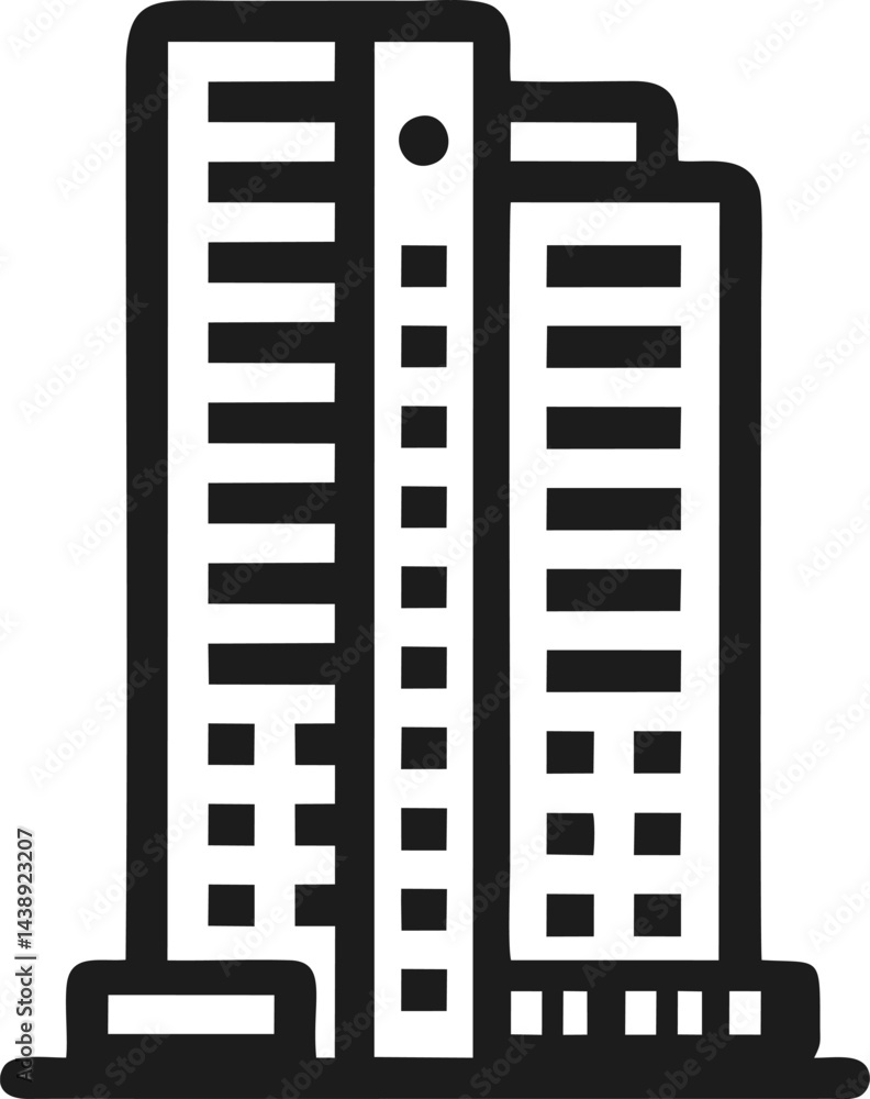 Stark Minimalist Office Towers Outline Stark Minimalist Office Towers Outline