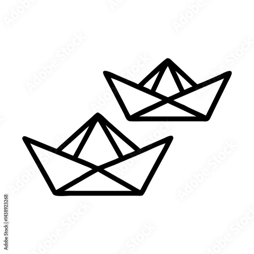 Origami Paper Boats Craft Icon Design