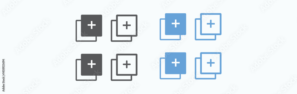 Fototapeta premium add plus icon symbol . vector create new icon button , add item sign 