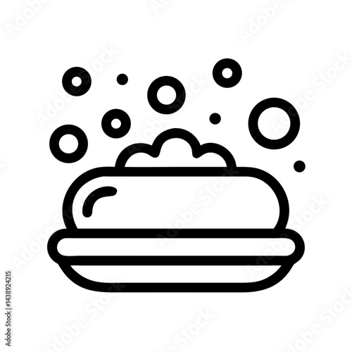 Soap Dish with Bubbles Icon Design