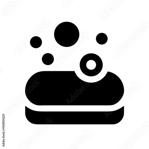 Soap Dish with Bubbles Icon Design