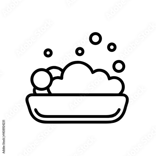 Soap Dish with Bubbles Icon Design