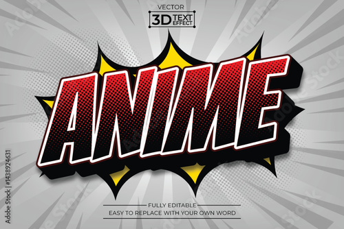 Anime editable 3D Text effect