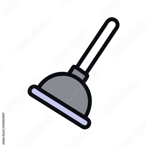 Toilet Plunger Cleaning Tool Icon Design
