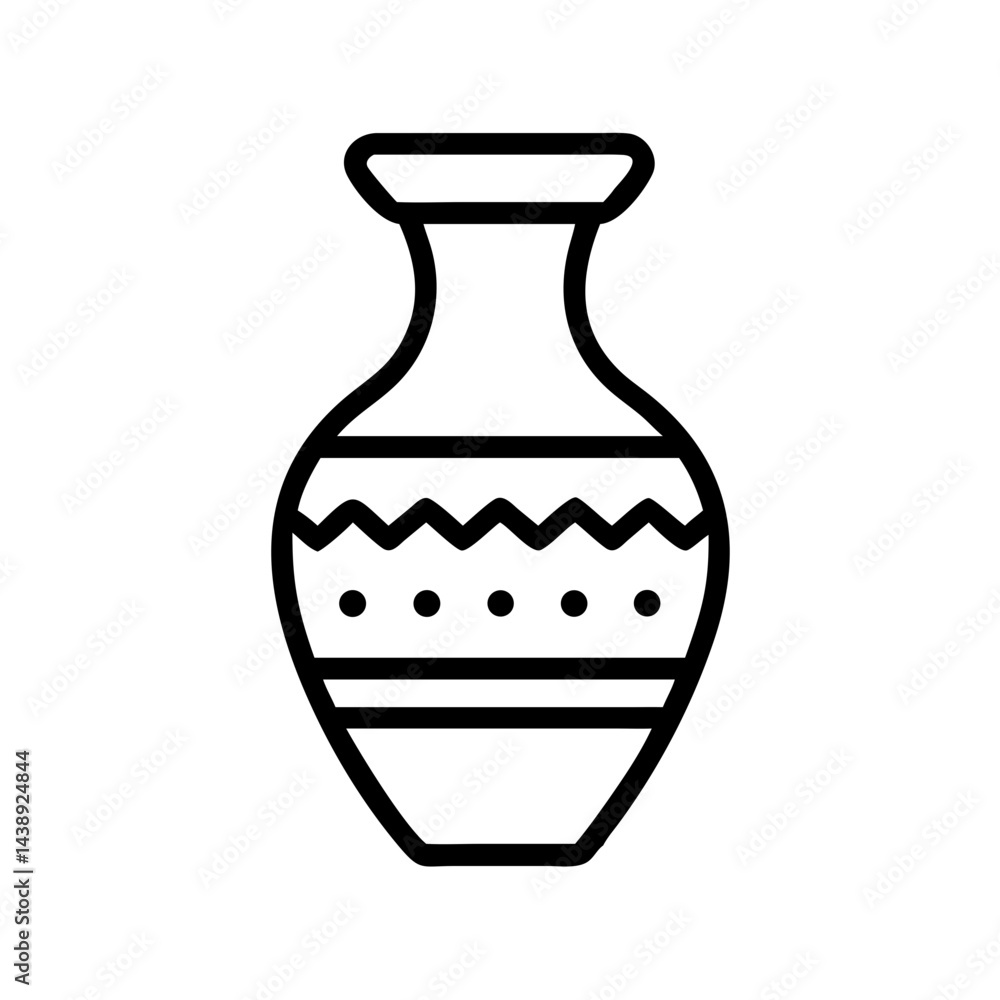 Traditional Vase with Artwork Icon Design Traditional Vase with Artwork Icon Design