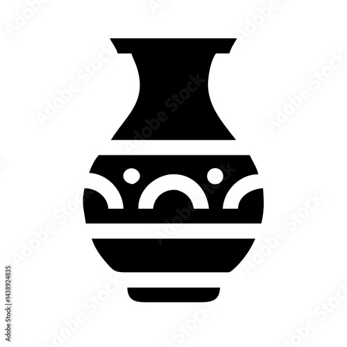Traditional Vase with Artwork Icon Design
