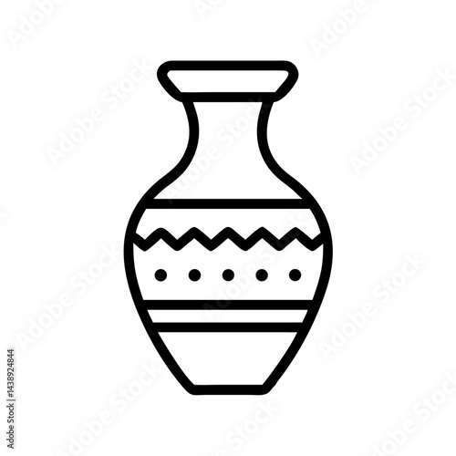 Traditional Vase with Artwork Icon Design