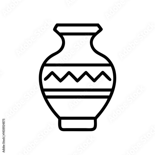 Traditional Vase with Artwork Icon Design