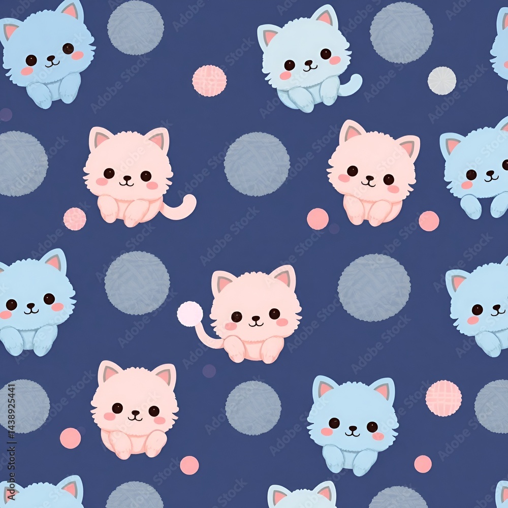 seamless pattern with cats seamless pattern with cats
