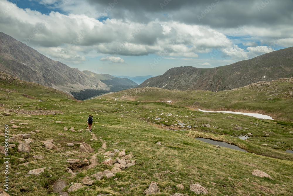 HIking Along Tundra Trail From The Saddle To Crystal Lake