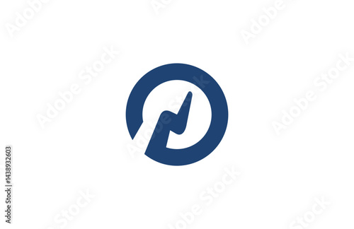 round electric bolt vector logo