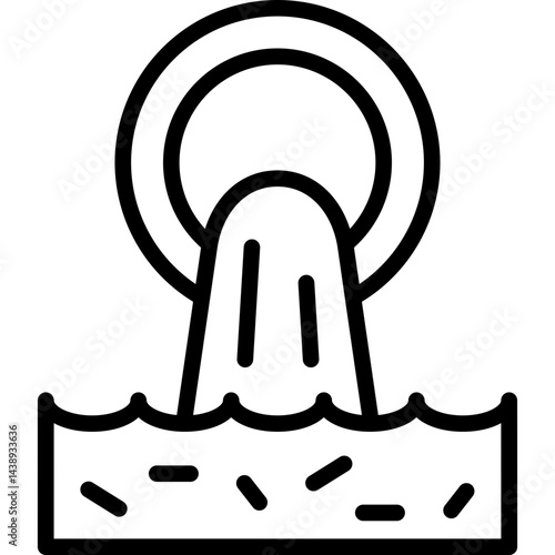 waste water icon illustration design with outline
