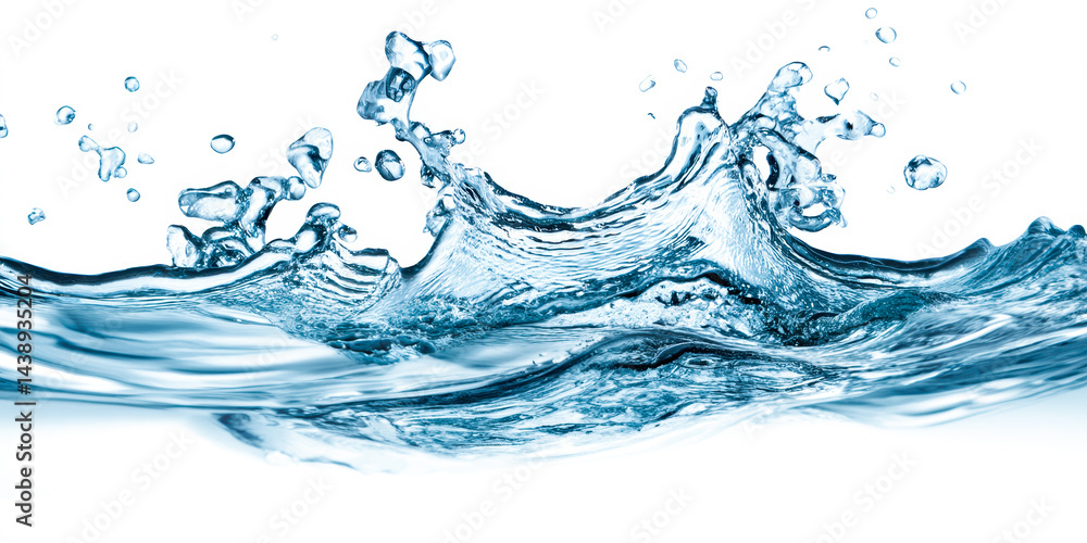A splash of water with many small droplets