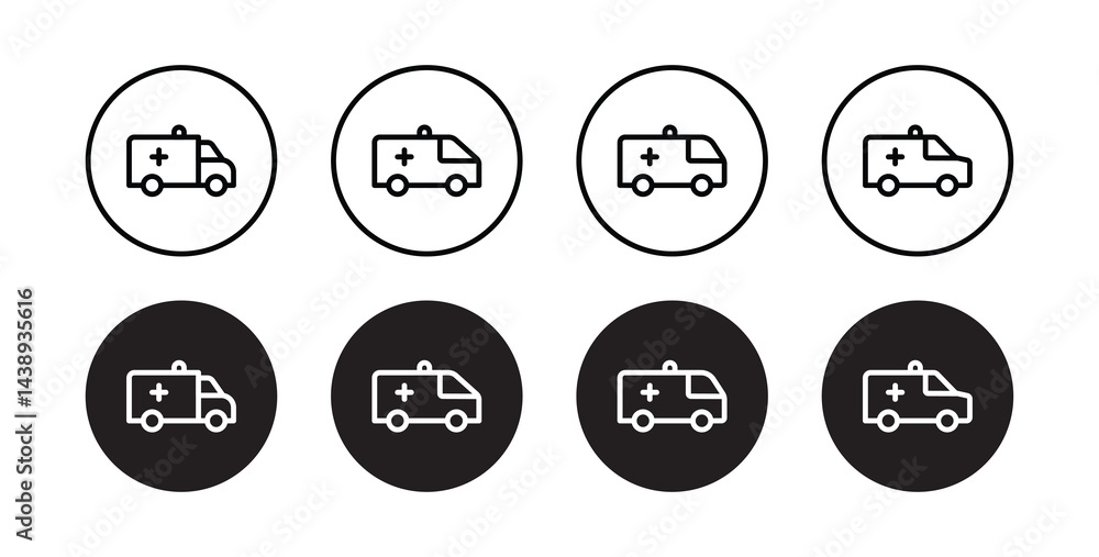 Ambulance icon set vector illustration Ambulance icon set vector illustration