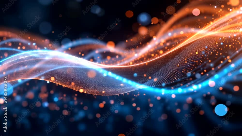 Abstract waves of light in vibrant orange and blue colors creating a dynamic visual effect Abstract waves of light in vibrant orange and blue colors creating a dynamic visual effect