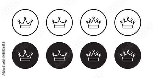 Crown icon set vector illustration for web, ui, and mobile apps