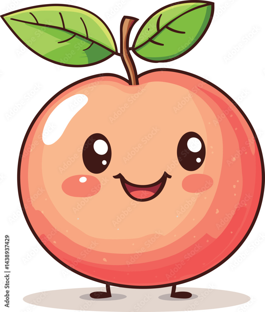 Obraz premium cartoon apple with a worm