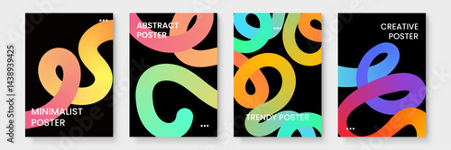 Colorful abstract posters suitable for modern interiors. Add an artistic touch to office spaces or living rooms with these designs.