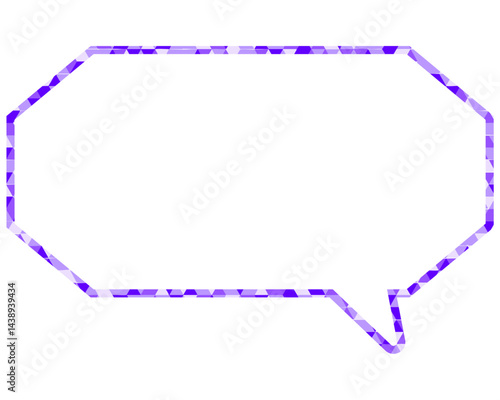 ステンドグラス風吹き出し　三角形模様　細長い八角形