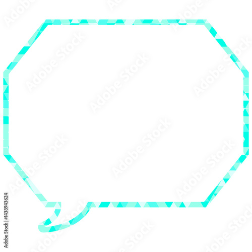 ステンドグラス風吹き出し　三角形模様　角のある八角形