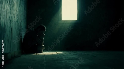 The man sat in his prison cell, overwhelmed with regret, reflecting on his past decisions.