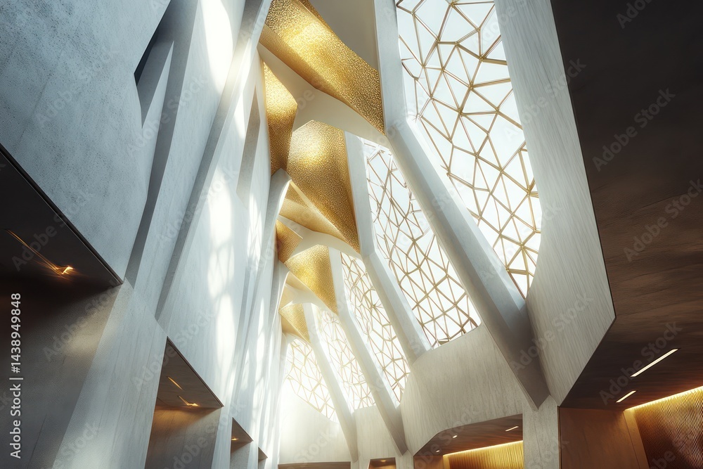 Obraz premium Modern building exterior at night