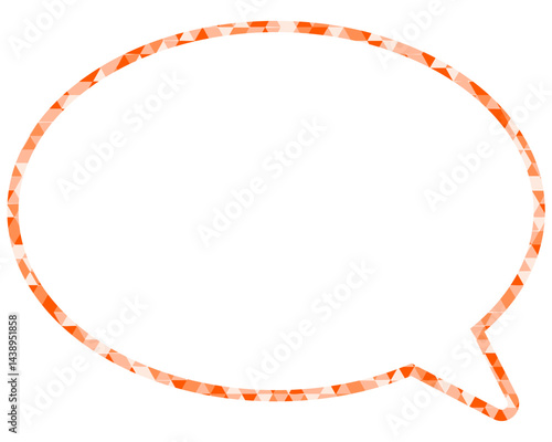 ステンドグラス風吹き出し　三角形模様　丸形