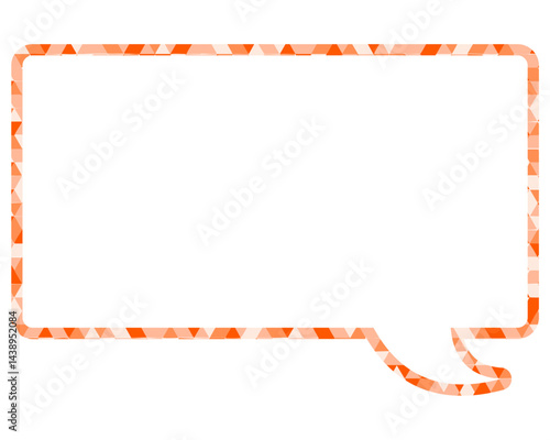 ステンドグラス風吹き出し　三角形模様　四角形