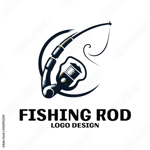 Fishing Rod Vector Logo Design