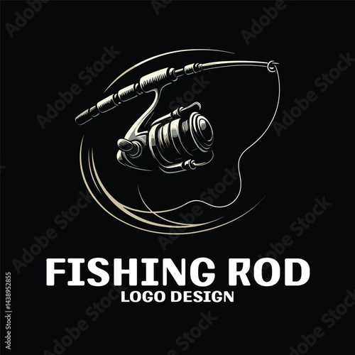Fishing Rod Vector Logo Design