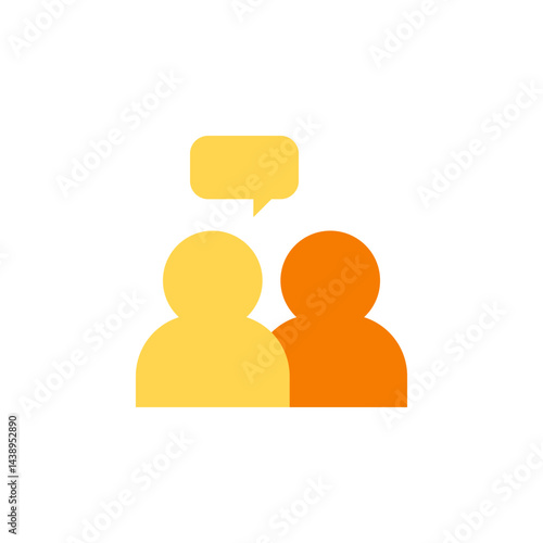 Two Abstract Human Figures Engaging in Positive Communication Representing Support and Connection in Mental Health Icon