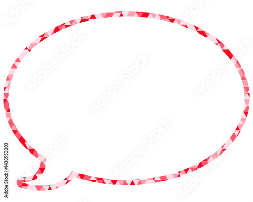 ステンドグラス風吹き出し　三角形模様　丸形