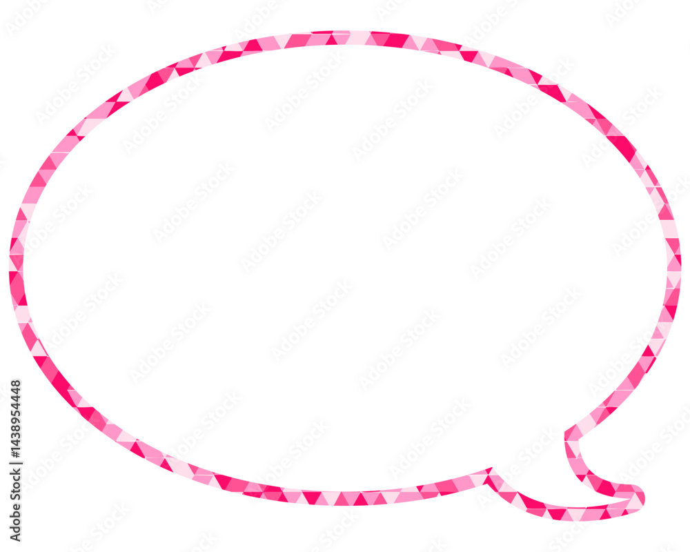 Fototapeta premium ステンドグラス風吹き出し 三角形模様 丸形