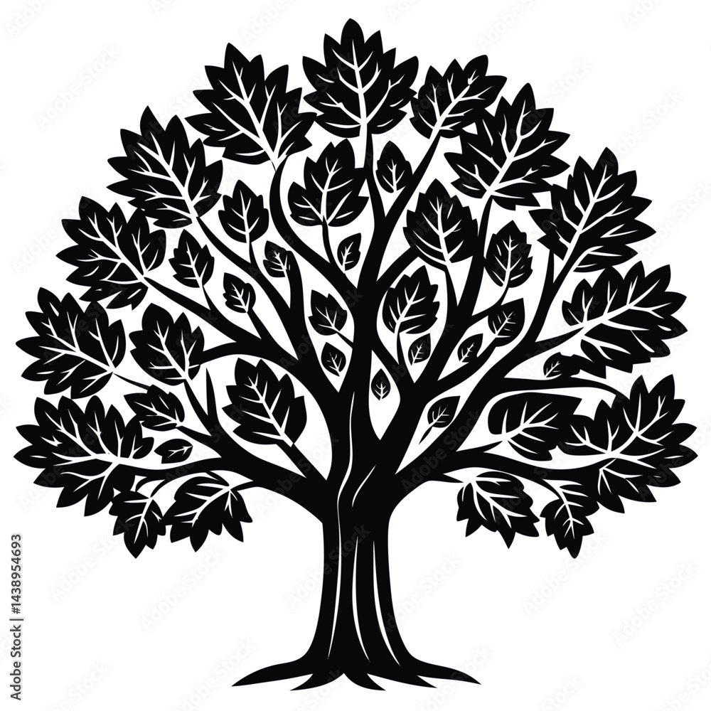 Obraz premium Elm Trees icon set on white background