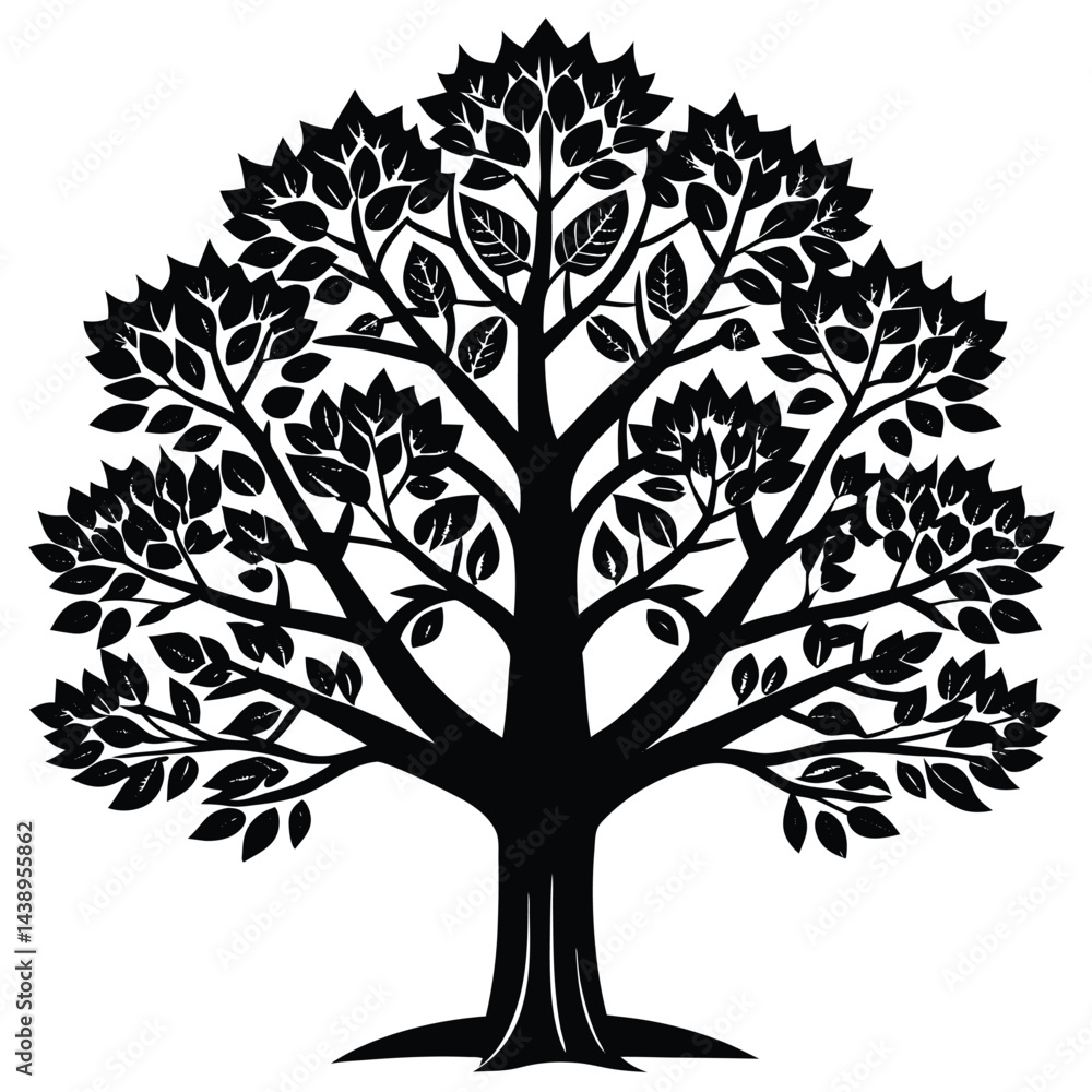 Obraz premium Elm Trees icon set on white background