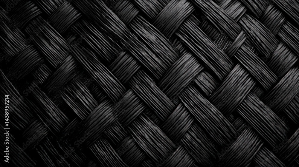 Close-Up of Dark Woven Texture, a Sophisticated and Modern Design Close-Up of Dark Woven Texture, a Sophisticated and Modern Design