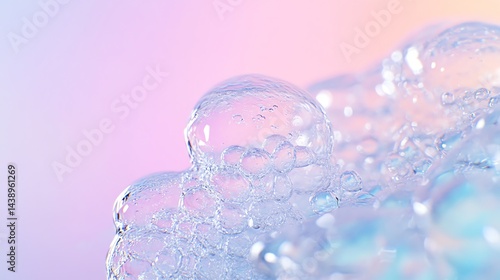 Wallpaper Mural Close-up of Transparent Bubbles Against a Soft Pastel Gradient Background Torontodigital.ca
