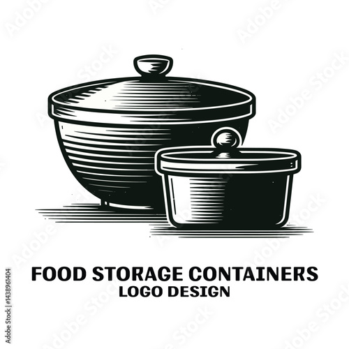 Food Storage Containers Vector Logo Design