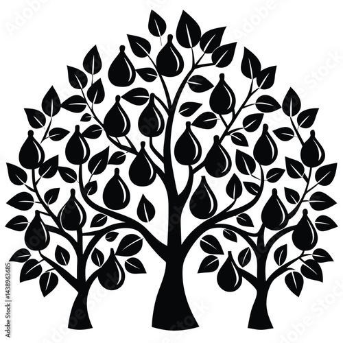 Pear Trees icon set on white background