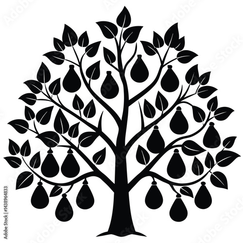 Pear Trees icon set on white background
