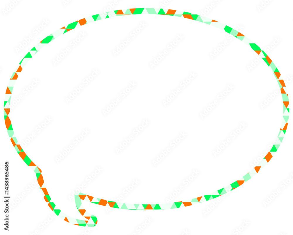 Naklejka premium ステンドグラス風吹き出し 三角形模様 丸形