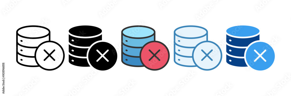 Cancel Database Icon Set Multiple Style Collection Cancel Database Icon Set Multiple Style Collection