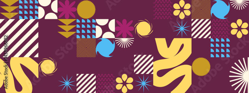 Abstract geometric shapes in vibrant colors. Perfect for backgrounds, posters, and digital designs needing a modern and dynamic touch.
