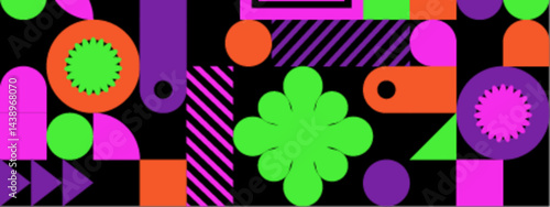 Colorful geometric pattern for design projects. Great for backgrounds, posters, digital art, and creative concepts needing abstract visuals.