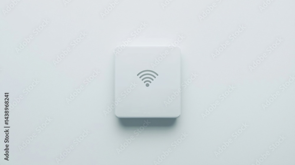 A minimalist Wi-Fi router displayed on a smooth white surface, symbolizing connectivity and modern technology. A minimalist Wi-Fi router displayed on a smooth white surface, symbolizing connectivity and modern technology.