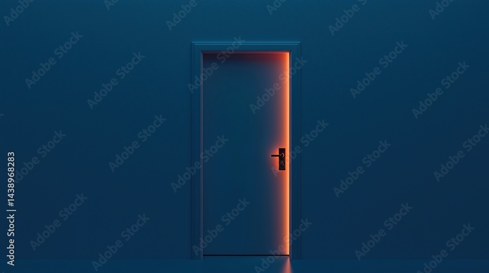 A glowing door stands ajar in a dark, minimalist setting, suggesting mystery and potential opportunities beyond. A glowing door stands ajar in a dark, minimalist setting, suggesting mystery and potential opportunities beyond.