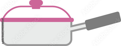 Saucepan with Lid Illustration / 뚜껑 있는 냄비 일러스트